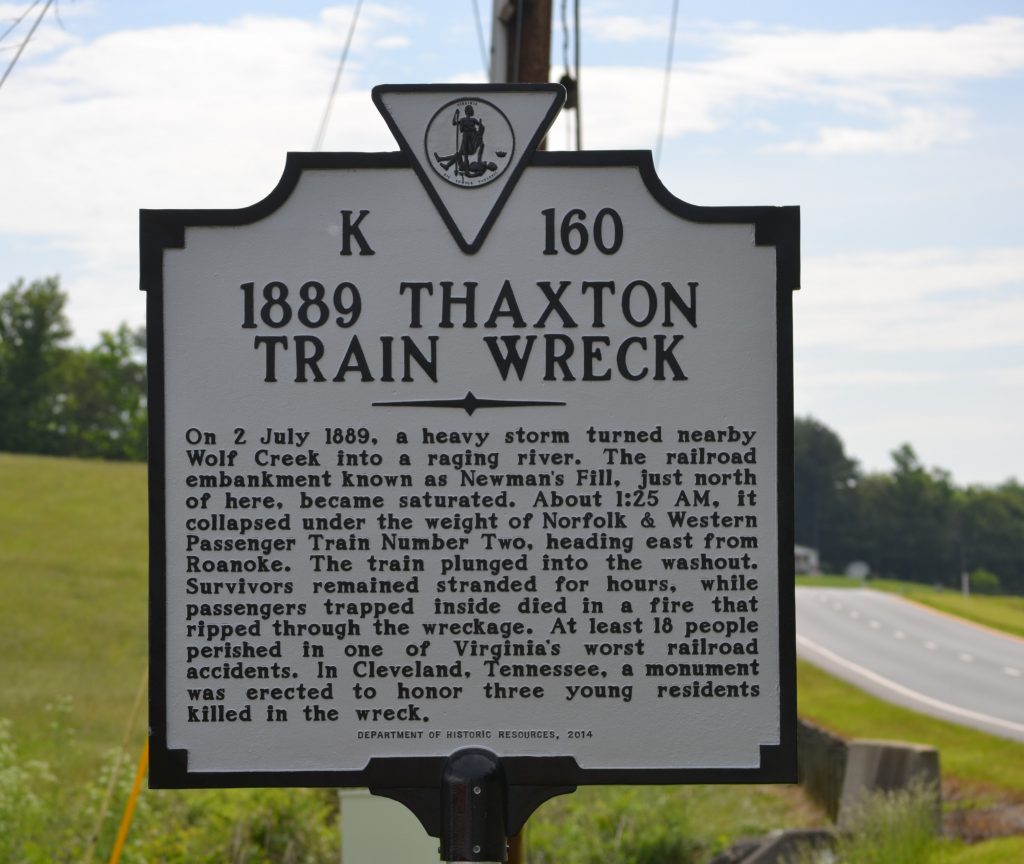 Thaxton Train Wreck Historical Marker